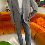 Grey double breasted blazer