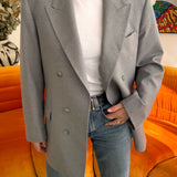 Grey double breasted blazer