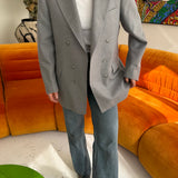 Grey double breasted blazer