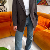 Houndstooth brown and green blazer