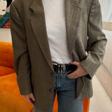 Speckered and plaid contrasted blazer (Express Shipping)