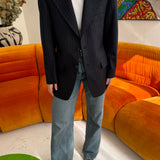 Navy pinstriped blazer