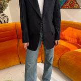 Navy pinstriped blazer