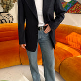 Navy pinstriped blazer