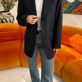 Navy pinstriped blazer