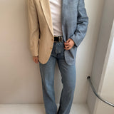 Blue and Ecru contrasted blazer