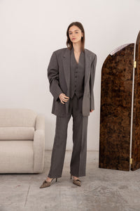 Three piece grey suit