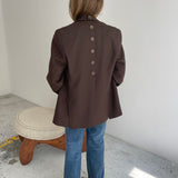 Chocolate brown button back blazer