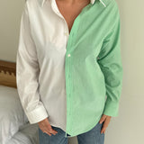 Green and white contrasted shirt