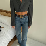Cropped grey blazer