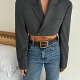 Cropped grey blazer