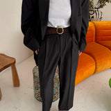 Stunning deep brown suit with pinstripes