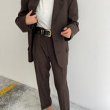 Chocolate brown suit
