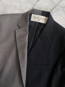 Grey and dark grey pinstriped contrasted suit