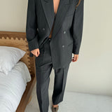 Double breasted grey YSL suit