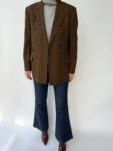 Double breasted checkered blazer