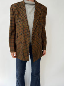 Double breasted checkered blazer