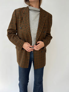 Double breasted checkered blazer