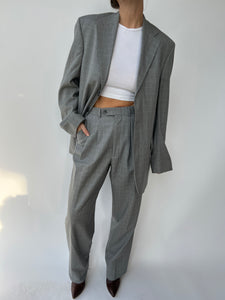 Grey oversized button back suit