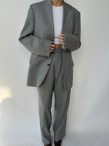 Grey oversized button back suit