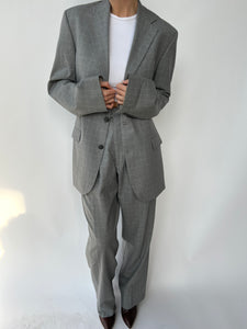 Grey oversized button back suit
