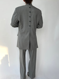 Grey oversized button back suit