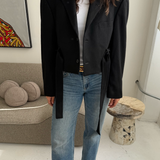 Belted blazer in Black cashmere