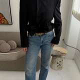 Belted blazer in Black cashmere