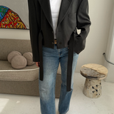 Belted blazer in deep green
