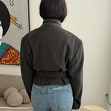 Belted blazer in deep green