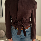 Belted blazer in Brown corduroy