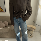 Speckered belted blazer