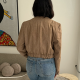 Bomber jacket in Light brown herringbone
