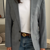 Light blue checkered blazer