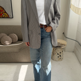 Stunning blue toned houndstooth blazer