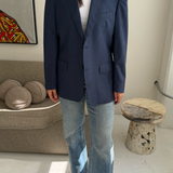 Blue small checkered blazer