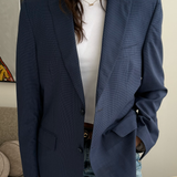 Blue small checkered blazer