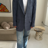 Blue plaid blazer
