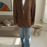 Blazer in brown with a subtle check