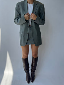 Pale grey mini skirt and blazer