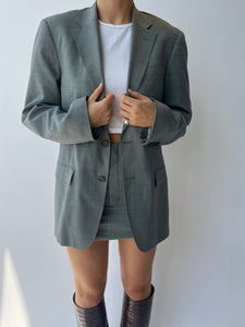 Pale grey mini skirt and blazer