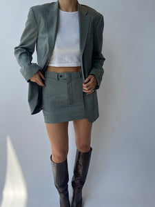 Pale grey mini skirt and blazer