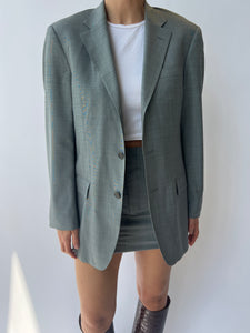 Pale grey mini skirt and blazer