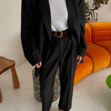 Stunning deep brown suit with pinstripes