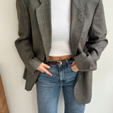 Green plaid and warm green with colour specks contrasted blazer