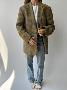 Plaid Button Back Blazer