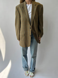 Plaid Button Back Blazer
