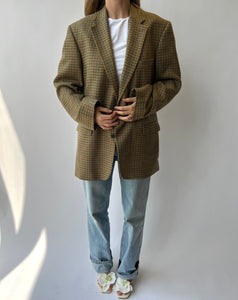 Plaid Button Back Blazer