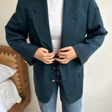 Turquoise blue button back blazer