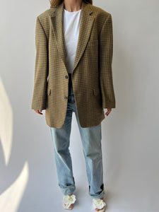 Plaid Button Back Blazer